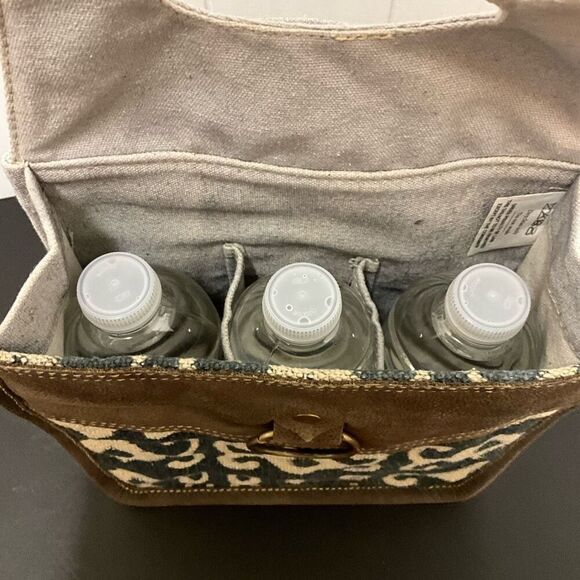 Brand New Clea Ray Canvas and Leather Wine Beer Drink Holder Holds 6 Bottles - Picture 5 of 9